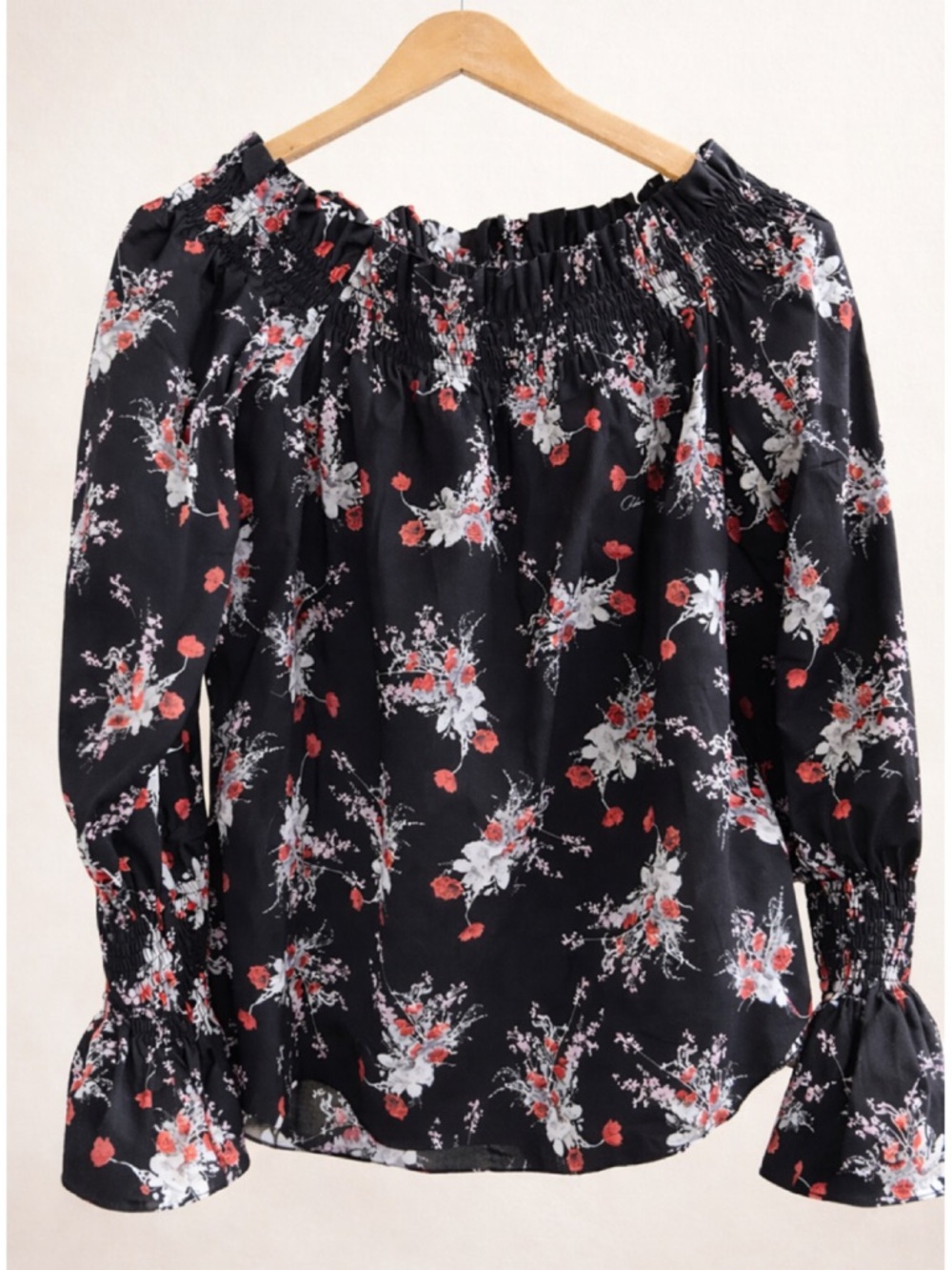 NEW Adam Lippes $1,197 Shirred Floral Poplin Top Size Small